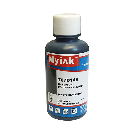Чернила для EPSON EcoTank (115) (T07D14A) L8160 / L8180 (100мл, photo black)  MyInk 