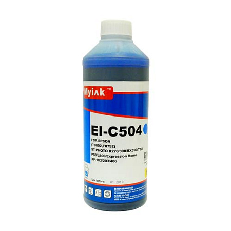 Чернила для EPSON (T0812/T0822/T0802) St Photo T10/T50/P50/R200/R270/RX590 (1л,cyan Dye) EI-C504 Gloria™ MyInk 
