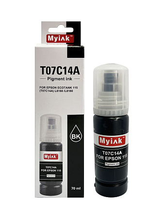 Чернила для EPSON EcoTank, KeyLock 115, 014, 012 (T07C14A) L8160, L8168, L8180, L8188, ET-8500, ET-8550 (70мл, black, Pigment) MyInk Чернила для EPSON EcoTank, KeyLock 115, 014, 012 (T07C14A) L8160, L8168, L8180, L8188, ET-8500, ET-8550 (70мл, black, Pigment) MyInk