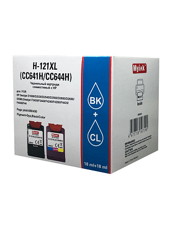Комплект картриджей 121XL (black+color) для принтера HP DeskJet D2563/F4283 CC641HE/CC644HE Myink 