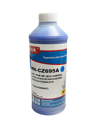 Чернила для HP (831,CZ695A) Latex 310/315/330/335/360/365/370/375/560/570 (1л,cyan,Pigment) MyInk Чернила для HP (831,CZ695A) Latex 310/315/330/335/360/365/370/375/560/570 (1л,cyan,Pigment) MyInk