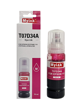 Чернила для EPSON EcoTank, KeyLock 115, 014, 012 (T07D34A) L8160, L8168, L8180, L8188, ET-8500, ET-8550 (70мл,magenta)  MyInk 