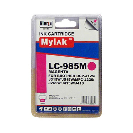 Картридж для Brother DCP-125/315W/515W/MFC-265W/410/415W (LC39/985M) Magenta (12 ml, Dye) MyInk SAL Картридж для Brother DCP-125/315W/515W/MFC-265W/410/415W (LC39/985M) Magenta (12 ml, Dye) MyInk SAL