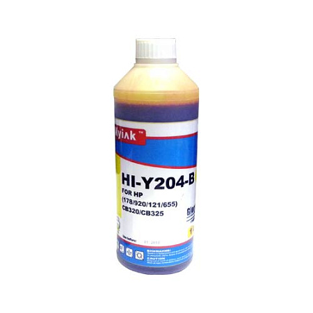 Чернила для HP (178/121/122/650/655/901/920/ GT51/ GT52/ GT53) CB320/CB325 (1л,yellow, Dye) HI-Y204-B Gloria™ MyInk Чернила для HP (178/121/122/650/655/901/920/ GT51/ GT52/ GT53) CB320/CB325 (1л,yellow, Dye) HI-Y204-B Gloria™ MyInk