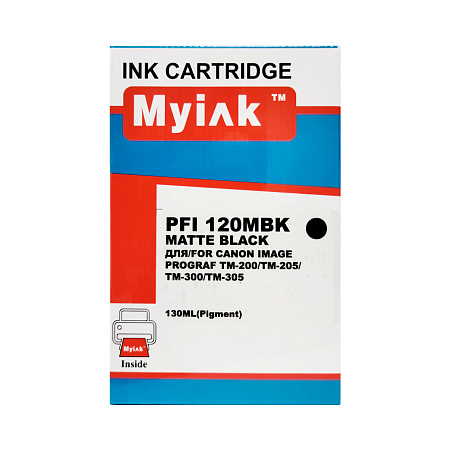 Картридж для CANON PFI-120MBk TM-200/205/300/305 Matte Black (130ml, Pigment) MyInk Картридж для CANON PFI-120MBk TM-200/205/300/305 Matte Black (130ml, Pigment) MyInk