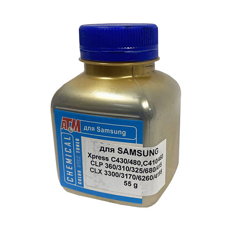 Тонер для SAMSUNG C430/480, CLP360/325, CLP680/415 (фл,55,син,Chemical) Gold ATM 