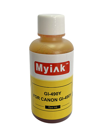 Чернила для CANON (GI-490Y) PIXMA G1400/2400/3400 (100мл,yellow,Dye) MyInk Чернила для CANON (GI-490Y) PIXMA G1400/2400/3400 (100мл,yellow,Dye) MyInk