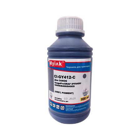 Чернила для CANON (PFI-706GY) imagePROGRAF iPF9400/9400S/8400/8400S (500мл, grey, Pigment) MyInk Чернила для CANON (PFI-706GY) imagePROGRAF iPF9400/9400S/8400/8400S (500мл, grey, Pigment) MyInk