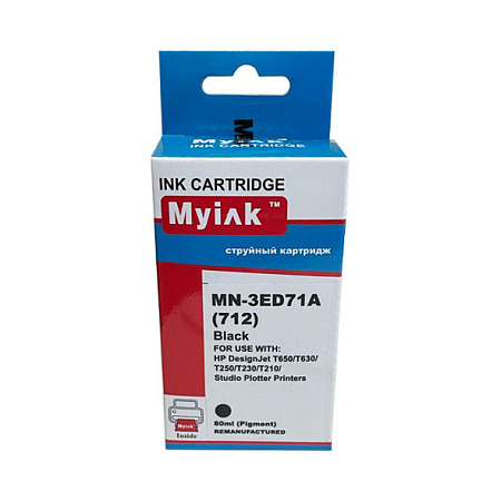 Картридж для (HP 712) HP Designjet T650/T630/T250/T230 3ED71A Black (80ml, Pigment) MyInk Картридж для (HP 712) HP Designjet T650/T630/T250/T230 3ED71A Black (80ml, Pigment) MyInk