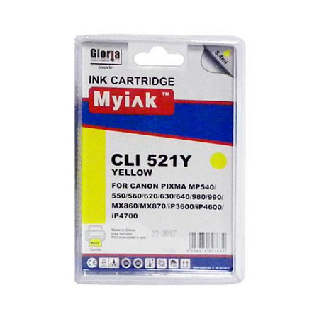 Картридж для CANON  CLI-521  Y PIXMA iP3600/4600/MP540/620/630/980 Yellow  (8,4ml, Dye) MyInk SAL 