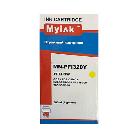 Картридж для CANON PFI-320Y TM-200/205/300/305 Yellow (300ml, Pigment) MyInk Картридж для CANON PFI-320Y TM-200/205/300/305 Yellow (300ml, Pigment) MyInk