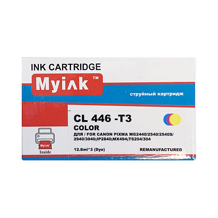 Картридж для CANON  CL-446 PIXMA MG2440/2540/2940 ECO-SAVER с тремя сменными чернильными блоками (12,8ml * 3шт) Color MyInk SAL 