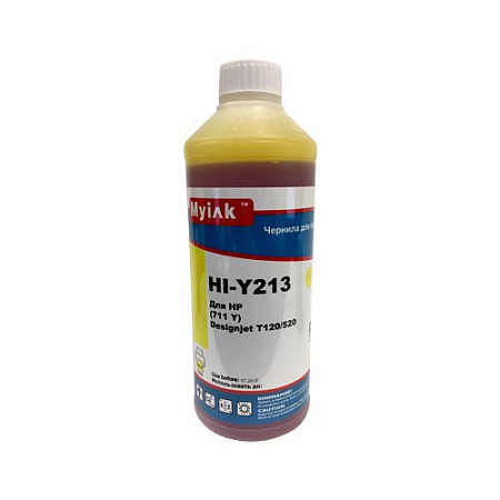 Чернила для HP (711) HP Designjet T120/520 (1л, yellow, Dye) HI-Y213 Gloria™ MyInk 