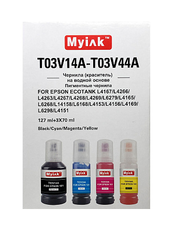 Чернила MyInk для Epson Ecotank L4167, L4266, L4263, L4267, L4268, L4269, L6279, L4165, L6268, L14158, L6168, L4153, L4156, L4169, L6298, L4151 (101/102) пигментные black 1x127мл (c) водные color 3x70 мл, KeyLock, комплект 4 цвета Чернила MyInk для Epson Ecotank L4167, L4266, L4263, L4267, L4268, L4269, L6279, L4165, L6268, L14158, L6168, L4153, L4156, L4169, L6298, L4151 (101/102) пигментные black 1x127мл (c) водные color 3x70 мл, KeyLock, комплект 4 цвета