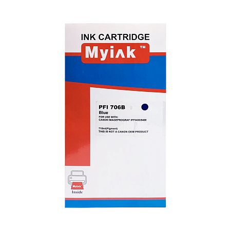 Картридж для CANON PFI-706B IPF 8400/8400S/8400SE/9400/9400S Blue (710 ml) MyInk Картридж для CANON PFI-706B IPF 8400/8400S/8400SE/9400/9400S Blue (710 ml) MyInk