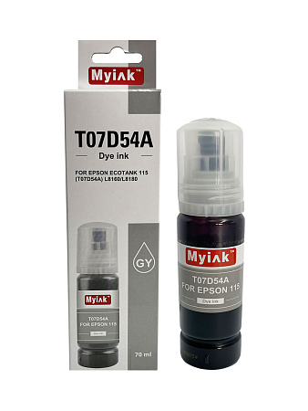 Чернила для EPSON EcoTank, KeyLock 115, 014, 012 (T07D54A) L8160, L8168, L8180, L8188, ET-8500, ET-8550 (70мл,grey) MyInk Чернила для EPSON EcoTank, KeyLock 115, 014, 012 (T07D54A) L8160, L8168, L8180, L8188, ET-8500, ET-8550 (70мл,grey) MyInk