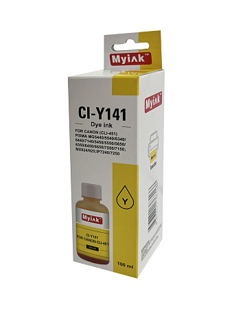 Чернила для CANON CLI-451Y (100мл,yellow Dye) CI-Y141 Gloria™ MyInk Чернила для CANON CLI-451Y (100мл,yellow Dye) CI-Y141 Gloria™ MyInk