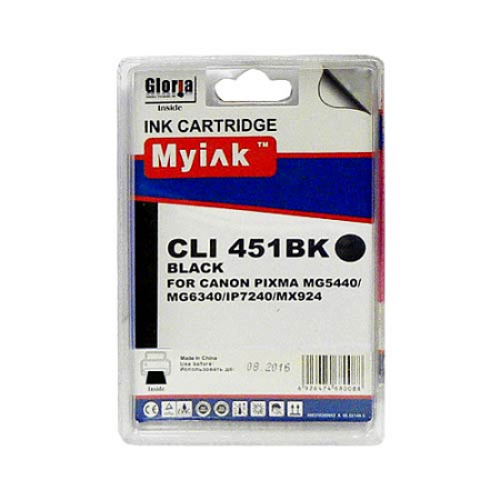 Картридж для CANON CLI-451 XLBK PIXMA iP7240/MG6340/5440/7140 Black (12ml, Dye) MyInk Картридж для CANON CLI-451 XLBK PIXMA iP7240/MG6340/5440/7140 Black (12ml, Dye) MyInk