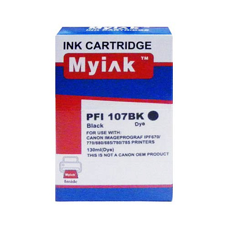 Картридж для CANON  PFI-107BK IPF 670/680/685/770/780/785 Black (130ml, Dye) MyInk 