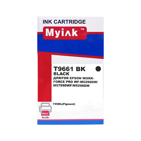 Контейнер с чернилами для EPSON (T9661) WorkForce WF-M5299DW/M5799DWF Black (795ml, Pigment) XXL MyInk 